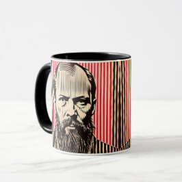 Dostoevsky i BAUHAUS optiska illusion stil Mugg