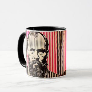 Dostoevsky i BAUHAUS optiska illusion stil Mugg