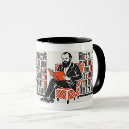 Dostoevsky som går i Sankt Petersburgs design Mugg
