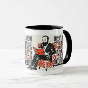 Dostoevsky som går i Sankt Petersburgs design Mugg