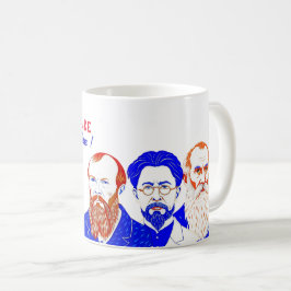 Dostoevsky + Tolstoy + Chekhov - Rysk litteratur Kaffemugg