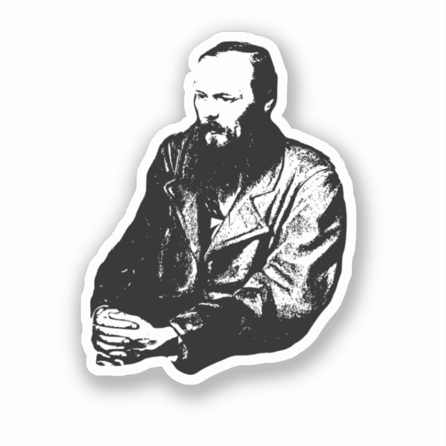 Dostoyevsky Classic Round Sticker Klistermärken (Framsida)