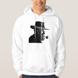 Dot and Line Porträtt: Wise Old Man Smoking a Pipe Hoodie