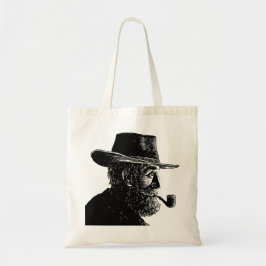 Dot and Line Porträtt: Wise Old Man Smoking a Pipe Tygkasse