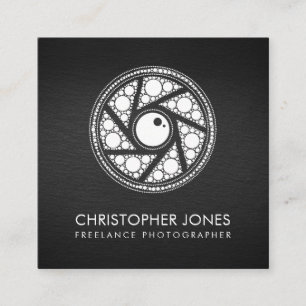 Dot Art Camera Shutter Photograf Fyrkantigt Visitkort