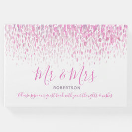 Dot art cascade anpassningsbar rosa lila grått brö gästböcker