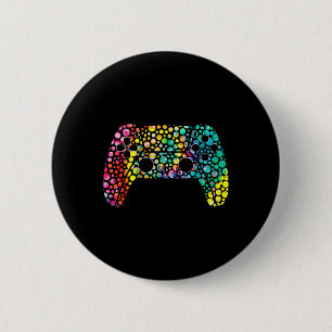 Dot Day Gamers Boy Game Controller Colorful Polka Knapp