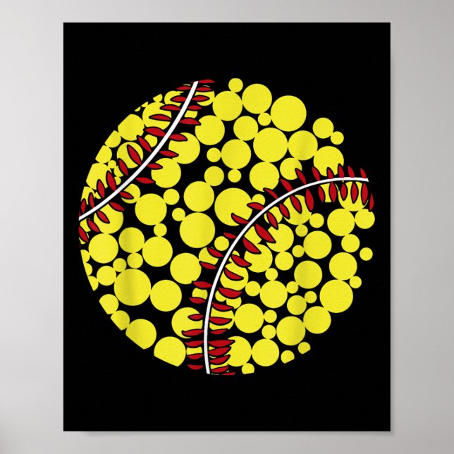 Dot Day Softball Vibes Polka dots Kids Småbarn You Poster (Framsidan)