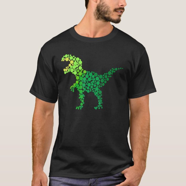Dot Day TRexs Dinosaur Älskare Polka Dot Mönster I T Shirt (Framsida)