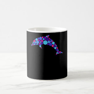 Dot Dolphin Colorfull Abstrakt Sea Animal Kaffemugg