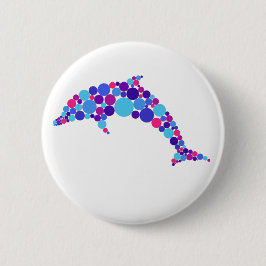 Dot Dolphin Colorfull Abstrakt Sea Animal Knapp