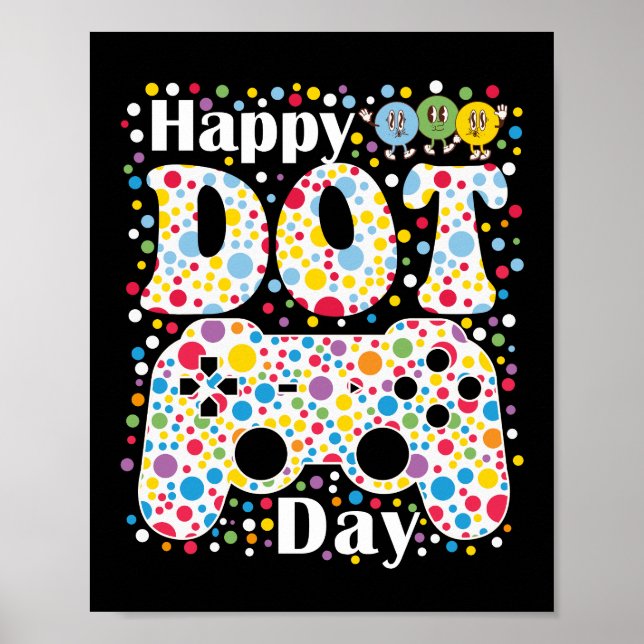 Dot Dot Day Gamer i lycklig Poster (Framsidan)