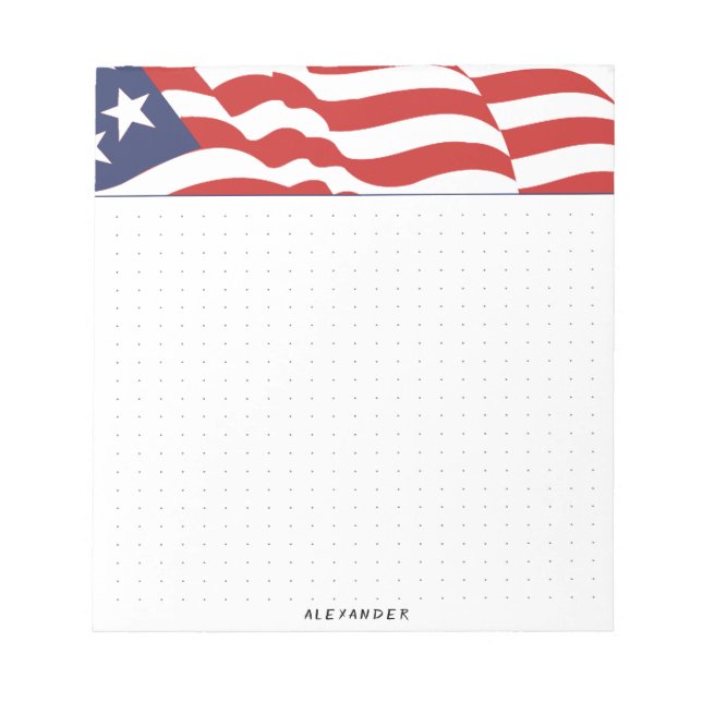 Dot Grid Independence day American Flagga Graphic Anteckningsblock (Framsida)