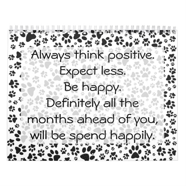 Dot-kalender för hund Black and White Polka Kalender (Omslag)