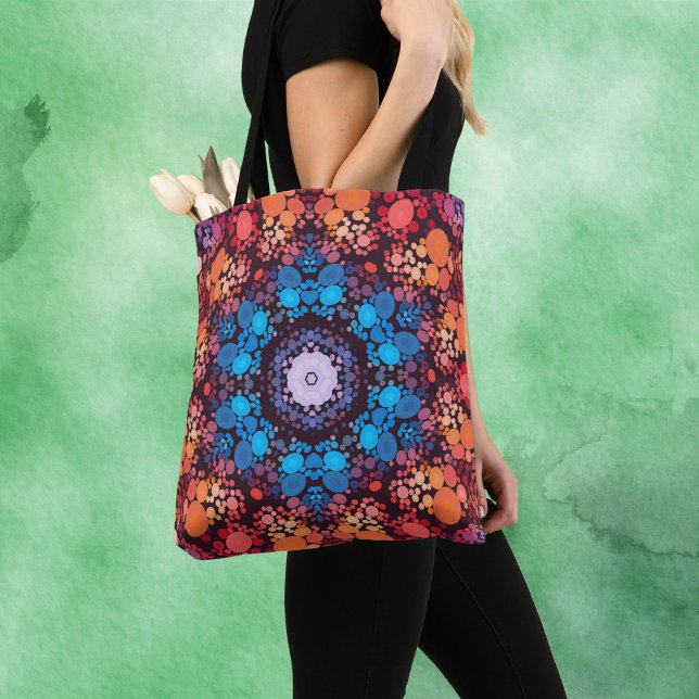 Dot Mandala Blue Red and Orange Tygkasse (Skapare uppladdad)