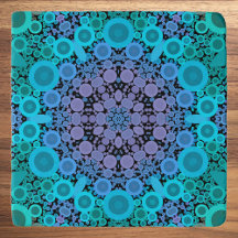 Dot Mandala Flower Blue Grönt and Lila