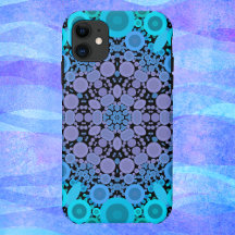 Dot Mandala Flower Blue Grönt and Lila