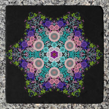 Dot Mandala Flower Blue Grönt and Rosa