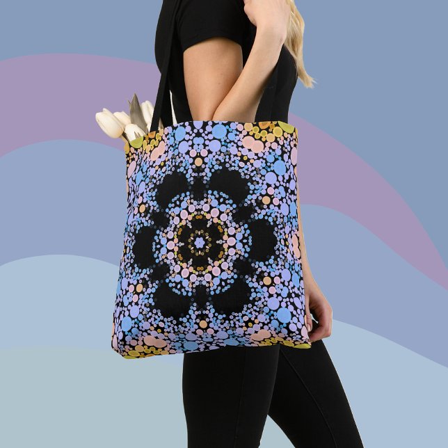 Dot Mandala Flower Blue och Gult Tygkasse (Skapare uppladdad)