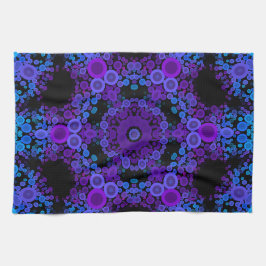 Dot Mandala Flower Blue och Lila Kökshandduk