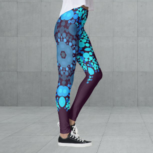 Dot Mandala Flower Blue och Lila Leggings