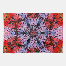 Dot Mandala Flower Blue Red and Rosa