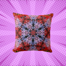 Dot Mandala Flower Blue Red and Rosa