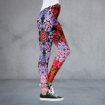 Dot Mandala Flower Blue Red and Rosa