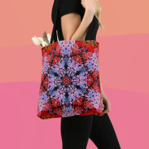 Dot Mandala Flower Blue Red and Rosa
