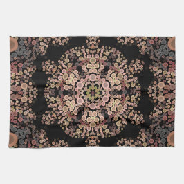 Dot Mandala Flower Brown och Grått Kökshandduk