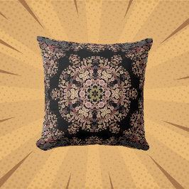 Dot Mandala Flower Brown och Grått Kudde