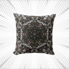 Dot Mandala Flower Brown och White Kudde