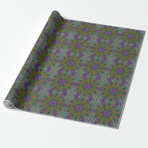 Dot Mandala Flower Grönt Lila and Orange Presentpapper