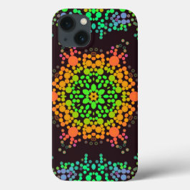 Dot Mandala Flower Grönt Orange och Blue