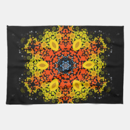 Dot Mandala Flower Gult Orange och Blue Kökshandduk