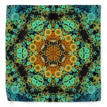 Dot Mandala Flower Orange Grönt och Blue