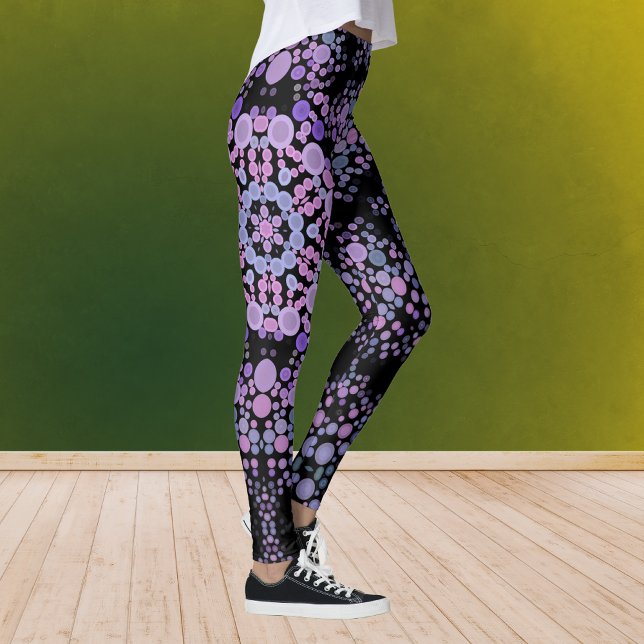 Dot Mandala Flower Rosa and Lila Leggings (Skapare uppladdad)