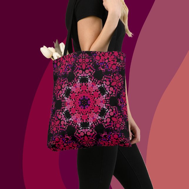 Dot Mandala Flower Rosa and Lila Tygkasse (Skapare uppladdad)