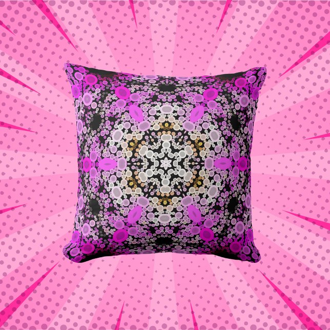 Dot Mandala Flower Rosa and White Kudde (Skapare uppladdad)