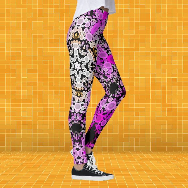 Dot Mandala Flower Rosa and White Leggings (Skapare uppladdad)