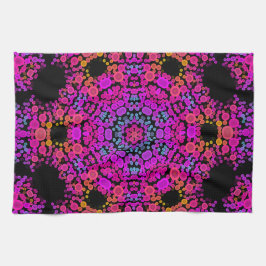 Dot Mandala Flower Rosa Blue och Orange Kökshandduk