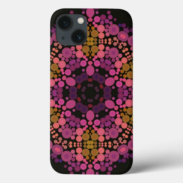 Dot Mandala Flower Rosa Gult and Black (Baksida)