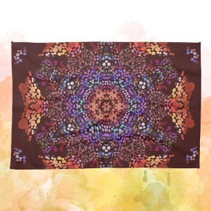 Dot Mandala Orange Blue och Lila Kökshandduk