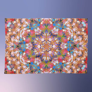 Dot Mandala Orange Blue Rosa and White Kökshandduk