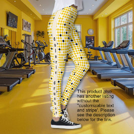 Dot Matrix - Gul Crème Svart-Text Alternativ Leggings