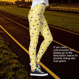 Dot Matrix - Gul Kräm Svart - INGEN TEXT Leggings