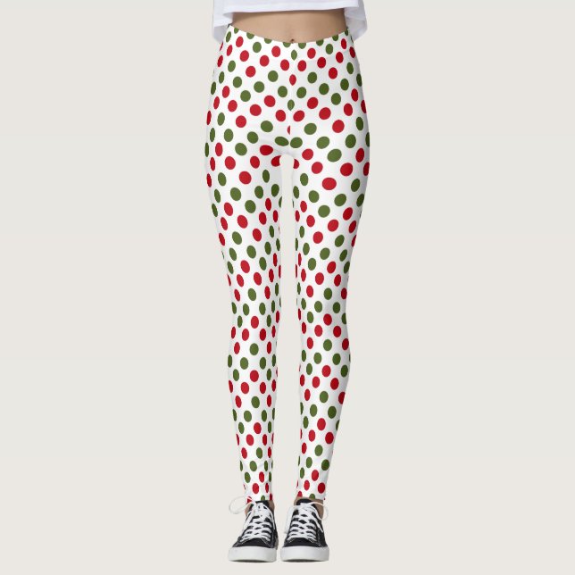 Dot Me Red and Grönt Leggings (Framsida)