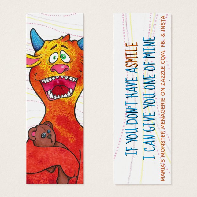 Dot Monster, med citat, lyckokort Litet Visitkort (Framsida & baksida)