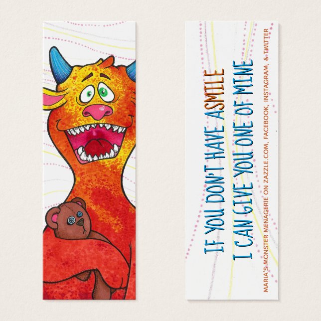 Dot Monster, med citat, lyckokort Litet Visitkort (Framsida & baksida)
