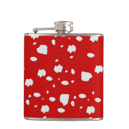 dot mönster med röd toadstoolsvamp fickplunta